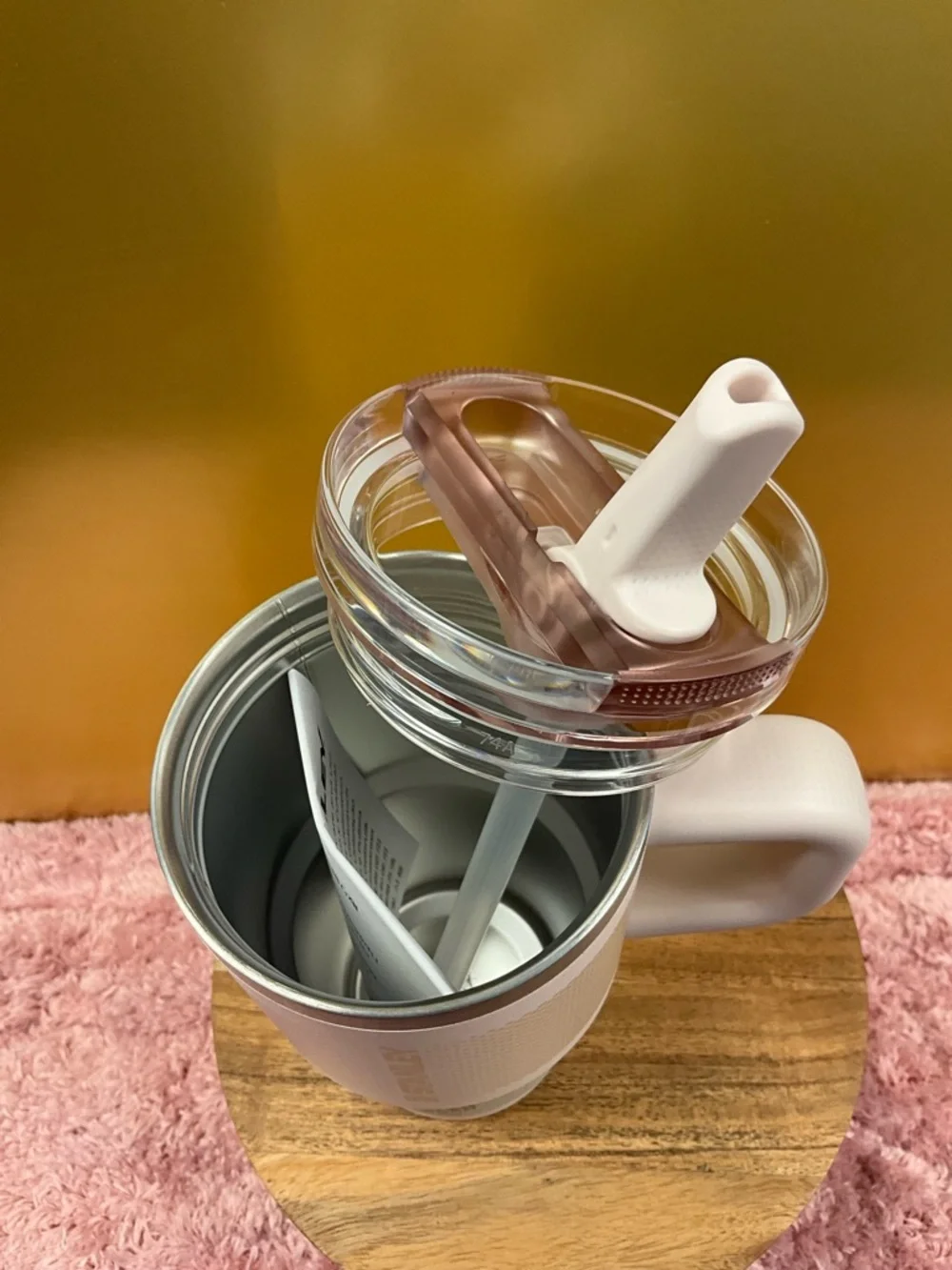 Stanley Pink Insulated Tumbler with Handle and Straw Lid - Picture 4 of 7